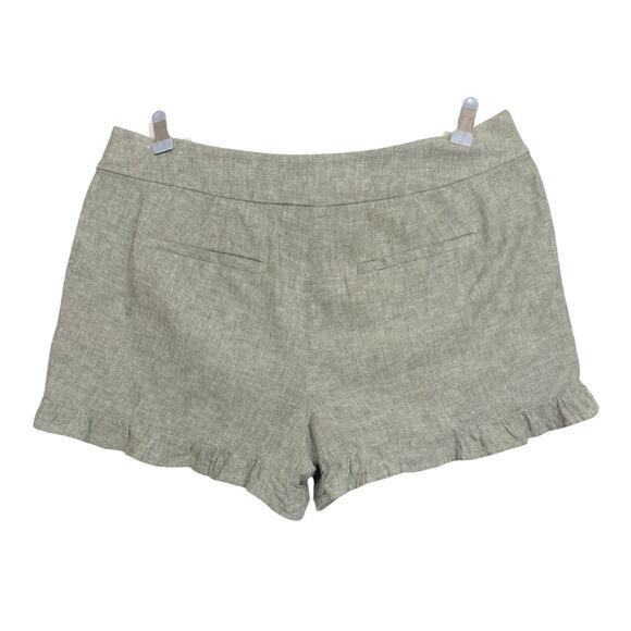 Ruffle Hem Shorts 4-inch Linen Pockets Chambray Gray Loft 8 Coastal Girly Preppy - Picture 4 of 13